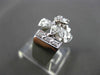 ANTIQUE LARGE .35CT OLD MINE ROUND DIAMOND 14KT WHITE GOLD FLOWER RING #1678