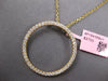 LARGE .84CT DIAMOND 14K YELLOW GOLD CLASSIC CIRCLE OF LIFE LOVE FLOATING PENDANT