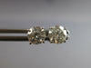 ESTATE 1.18CT DIAMOND 14KT WHITE GOLD 3D ROUND SOLITAIRE SCREWBACK STUD EARRINGS