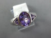 1.90CT AAA AMETHYST 14K WHITE GOLD OVAL & TRILLION 3 STONE BEZEL FRIENDSHIP RING