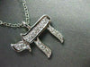 ESTATE .30CT DIAMOND 14KT WHITE GOLD CHAI PENDANT & CHAIN F/G VS 18X19MM #2064