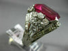 ANTIQUE EXTRA LARGE 10.8CT DIAMOND & AAA RUBELLITE PLATINUM 3D CLUSTER FUN RING