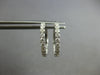 ESTATE .62CT DIAMOND 14KT WHITE GOLD 3D ROUND INSIDE OUT HOOP HANGING EARRINGS