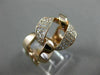 ESTATE LARGE .40CT ROUND DIAMOND 18KT ROSE GOLD 3D OPEN LINK LOVE KNOT FUN RING