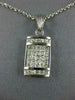 ESTATE .35CT DIAMOND 14KT WHITE GOLD 3D CLASSIC INVISIBLE PRINCESS PENDANT #585