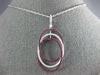 ESTATE LARGE 1.23CT DIAMOND & AAA RUBY 18KT WHITE GOLD OVAL TRINITY FUN PENDANT