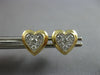 .22CT DIAMOND 14KT YELLOW GOLD 3D CLUSTER HEART SHAPE FILIGREE MILGRAIN EARRINGS
