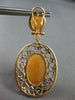 30.46CT MOCHA DIAMOND PINK SAPPHIRE & ORANGE AGATE 14K ROSE BLACK GOLD EARRINGS