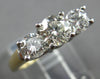 LARGE 1.35CT DIAMOND 14KT YELLOW GOLD & PLATINUM 3 STONE ENAGEMENT RING #28028