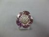 LARGE 2.31CT DIAMOND & AAA AMETHYST 18KT WHITE GOLD 3D FLOWER CLASSIC FUN RING