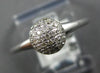 ESTATE .26CT DIAMOND 14KT WHITE GOLD 3D CLASSIC CIRCULAR ROUND DOME SHAPE RING