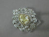 ESTATE 1.91CT WHITE & FANCY YELLOW DIAMOND 14K 2TONE GOLD FLOWER ENGAGEMENT RING