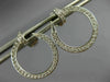 ESTATE .62CT DIAMOND 18KT WHITE GOLD 3D SIDEWAYS ROUND NAIL FUN HOOP EARRINGS