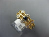 WIDE .44CT DIAMOND & AAA SAPPHIRE 14K YELLOW GOLD 3D MULTI BEZEL ETOILE FUN RING