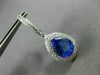 ESTATE LARGE 7.0CT DIAMOND & AAA TANZANITE 14KT WHITE GOLD DOUBLE HALO EARRINGS