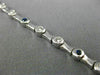 ESTATE 1.0CT ROUND DIAMOND & AAA SAPPHIRE 14KT WHITE GOLD BAMBOO BRACELET #22487