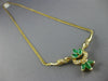 ANTIQUE 1.40CT DIAMOND COLOMBIAN EMERALD 14KT GOLD FILIGREE NECKLACE 19.5" 21154