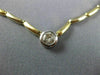 ESTATE .70CT DIAMOND 14K WHITE & YELLOW GOLD SOLITAIRE BEZEL LINK NECKLACE #5401