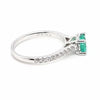.86CT DIAMOND & AAA EMERALD 18KT 2 TONE GOLD ROUND & EMERALD CUT ENGAGEMENT RING