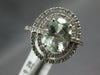WIDE 2.81CT DIAMOND & AAA GREEN AMETHYST 14KT WHITE GOLD OVAL & ROUND HALO RING