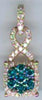 .52CT WHITE & BLUE DIAMOND 14KT ROSE GOLD 3D SQUARE HALO INFINITY LOVE PENDANT
