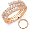 ESTATE WIDE 1.02CT DIAMOND 14KT ROSE GOLD 3D 3 ROW CRISS CROSS CLASSIC FUN RING