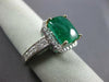 LARGE 4.81CT DIAMOND & AAA EMERALD 14KT WHITE GOLD SQUARE HALO ENGAGEMENT RING