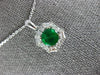 ESTATE 1.11CT DIAMOND & AAA EMERALD 18KT WHITE GOLD 3D ROUND & BAGUETTE PENDANT