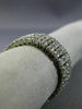 ESTATE WIDE 2.75CT DIAMOND 18K WHITE GOLD 3D THREE ROW ETERNITY ANNIVERSARY RING