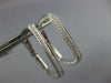 ESTATE LARGE .81CT DIAMOND 18KT WHITE GOLD SQUARE HOOP CLIP ON HANGING EARRINGS