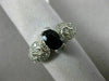 ANTIQUE 1.50CT DIAMOND & AAA OVAL SAPPHIRE 14KT WHITE GOLD HEART ENGAGEMENT RING