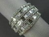 ESTATE LARGE 2.67CT DIAMOND 18K WHITE GOLD 3D MULTI ROW WEDDING ANNIVERSARY RING