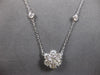 ESTATE LARGE 2.16CT DIAMOND 14K WHITE GOLD 3D FLOWER BY THE YARD NECKLACE #27937