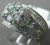 EXTRA LARGE 1.5CT DIAMOND 14K WHITE GOLD FLOWER CLUSTER FILIGREE ENGAGEMENT RING