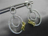 .85CT WHITE & FANCY YELLOW DIAMOND 18KT TWO TONE GOLD OVAL BOW HANGING EARRINGS