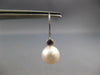 .08CT AAA SAPPHIRE & AAA SOUTH SEA PEARL 14KT WHITE GOLD BEZEL HANGING EARRINGS