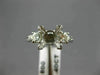 ESTATE .40CT DIAMOND 14K WHITE GOLD 3D 3 STONE SEMI MOUNT ENGAGEMENT RING #5991