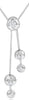 .23CT DIAMOND 14K WHITE GOLD 3D ROUND BEZEL BY THE YARD SOLITAIRE LARIAT PENDANT