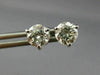 ESTATE LARGE 1.40CT DIAMOND 14K WHITE GOLD 3D 3 PRONG ROUND STUD EARRINGS #25970