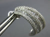 LARGE 2.94CT DIAMOND 18K WHITE GOLD ROUND & BAGUETTE SEMI HOOP HANGING EARRINGS
