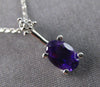 .61CT DIAMOND & AAA AMETHYST 14KT WHITE GOLD OVAL & ROUND FUN FLOATING PENDANT