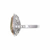 EXTRA LARGE 5.82CT WHITE PINK & GREEN DIAMOND 18KT GOLD 3D PEAR SHAPE HALO RING