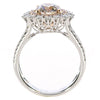 ESTATE 2.66CT WHITE & PINK DIAMOND 18KT WHITE & ROSE GOLD FLOWER ENGAGEMENT RING