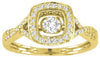 ESTATE 0.5CT DIAMOND 14K WHITE GOLD SQUARE CLUSTER KNOT HALO FLOATING RING