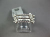 ESTATE .38CT DIAMOND 18KT WHITE GOLD FLOWER BEZEL BEADED ETERNITY STACKABLE RING