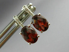 ESTATE 2.01CT DIAMOND & AAA GARNET 14KT WHITE GOLD 3D OVAL HALO STUD EARRINGS