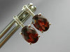 ESTATE 2.01CT DIAMOND & AAA GARNET 14KT WHITE GOLD 3D OVAL HALO STUD EARRINGS