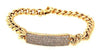 LARGE 1.01CT DIAMOND 18KT YELLOW GOLD 3D ROUND PAVE MULTI ROW ID TENNIS BRACELET