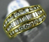 ESTATE WIDE .90CT DIAMOND 18KT YELLOW GOLD 3D CLASSIC THREE ROW ANNIVERSARY RING