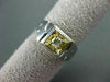 ESTATE .20CT OLD MINE DIAMOND 14KT TWO TONE GOLD SQUARE MENS GYPSY RING #1234